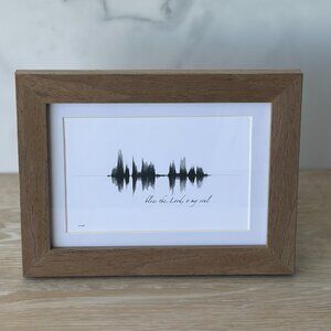NEW Bless The Lord Soundwave Framed Wall Art 5x7in Black White Christian Rustic